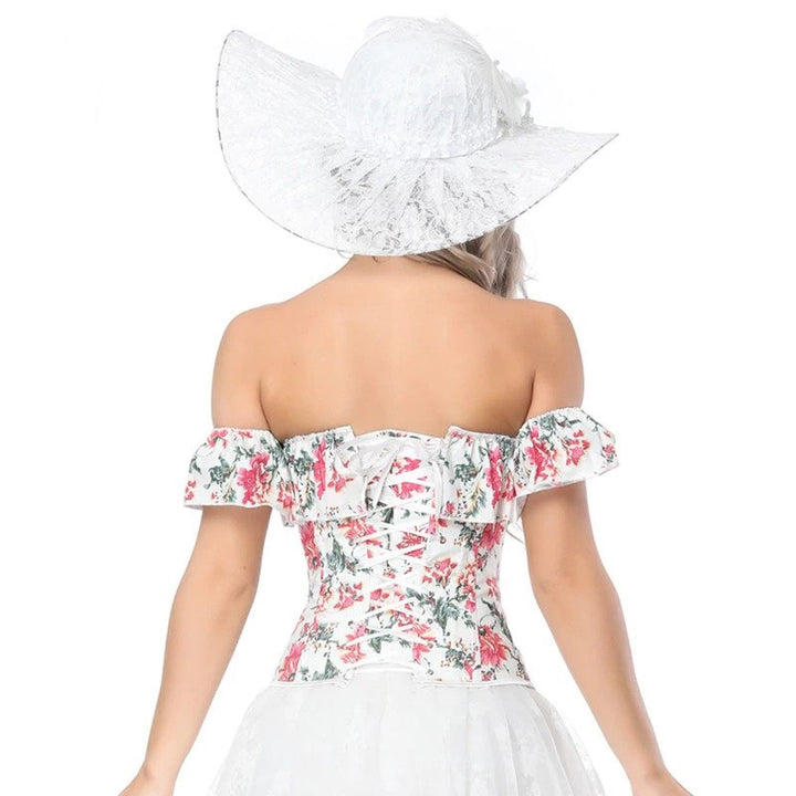 Corset Overbust Com Babado Floral