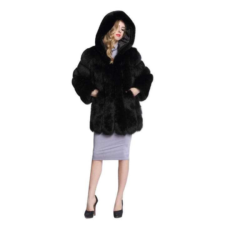 Casaco de Pelo Com Capuz