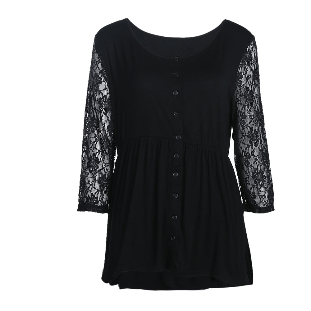 BLUSA MANGA RENDA PLUS SIZE - PODEROSA SHOP