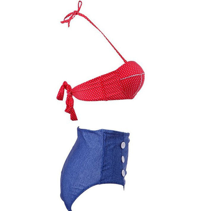 BIQUÍNI RETRÔ CINTURA ALTA BOLINHAS - PODEROSA SHOP