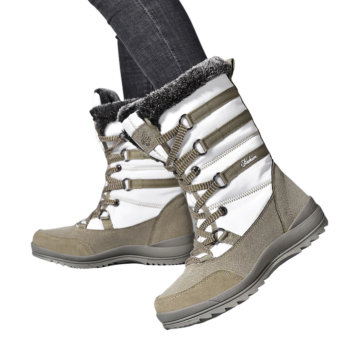 Bota Impermeável Snow Boot Com Pelos e Amarração