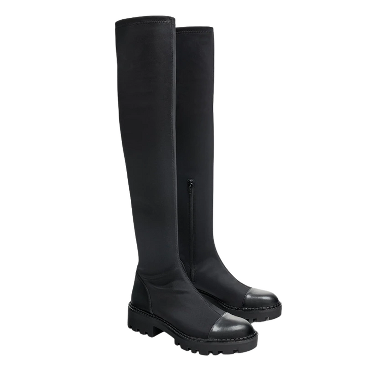 Bota Over The Knee Tratorada Stretch Bico Redondo