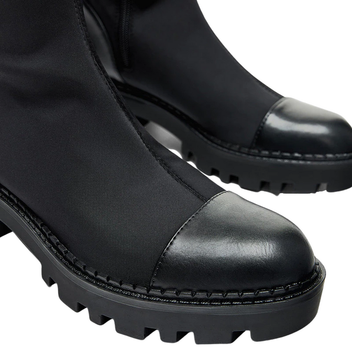 Bota Over The Knee Tratorada Stretch Bico Redondo