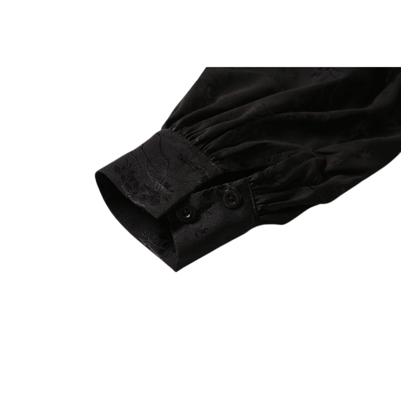 Vestido Curto Manga Bufante Preto