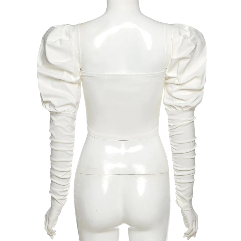 Blusa Cropped Manga Bufante