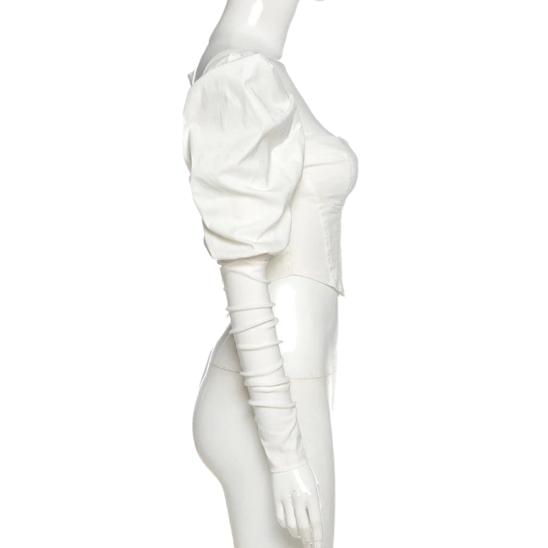 Blusa Cropped Manga Bufante