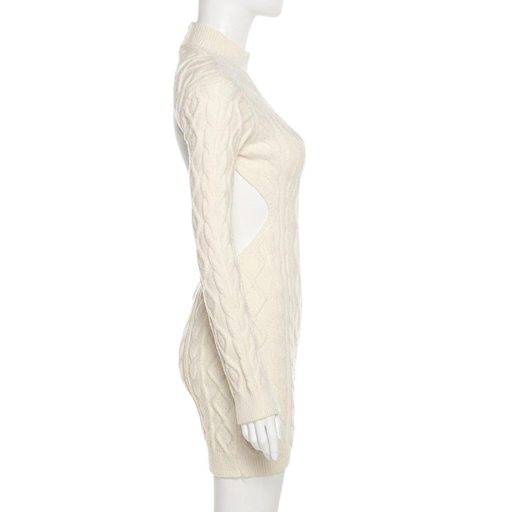 Vestido Tricot Texturizado Decote Costas