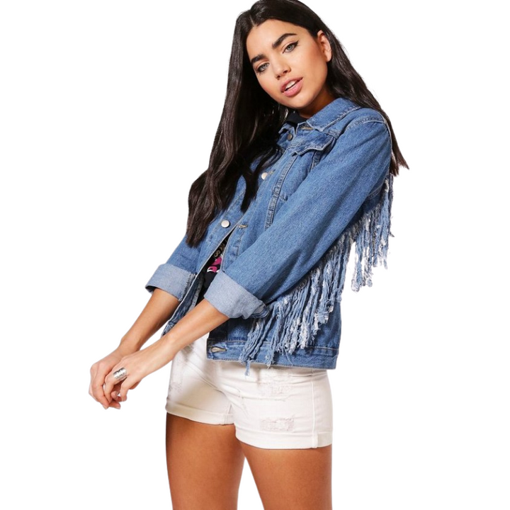 Jaqueta Jeans Mindset Com Franjas