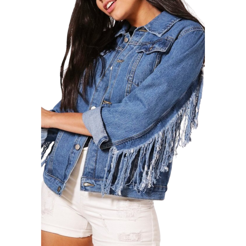 Jaqueta Jeans Mindset Com Franjas