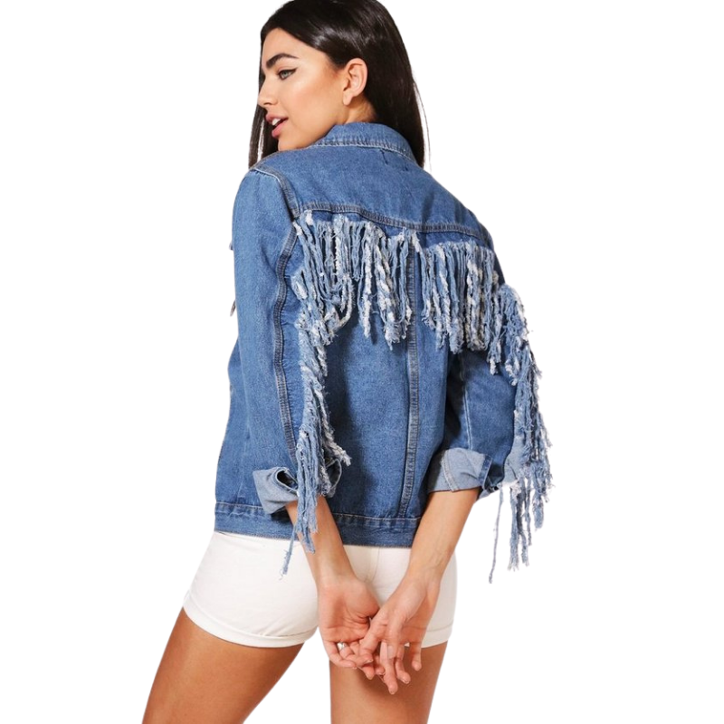 Jaqueta Jeans Mindset Com Franjas