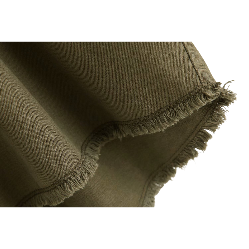 Jaqueta Jeans Com Apliques Verde Exército