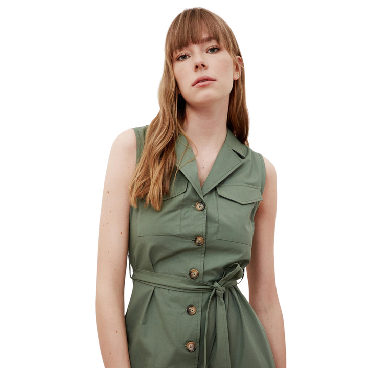 Vestido Sem Mangas Com Cinto