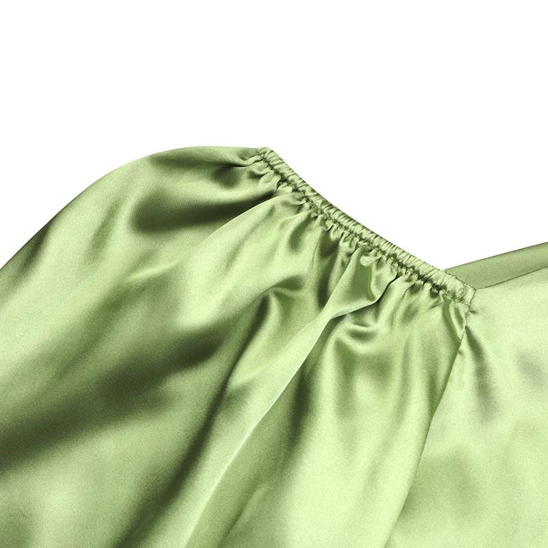 Blusa Um Ombro Só Manga Bufante Verde