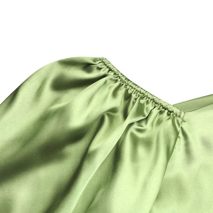 Blusa Um Ombro Só Manga Bufante Verde