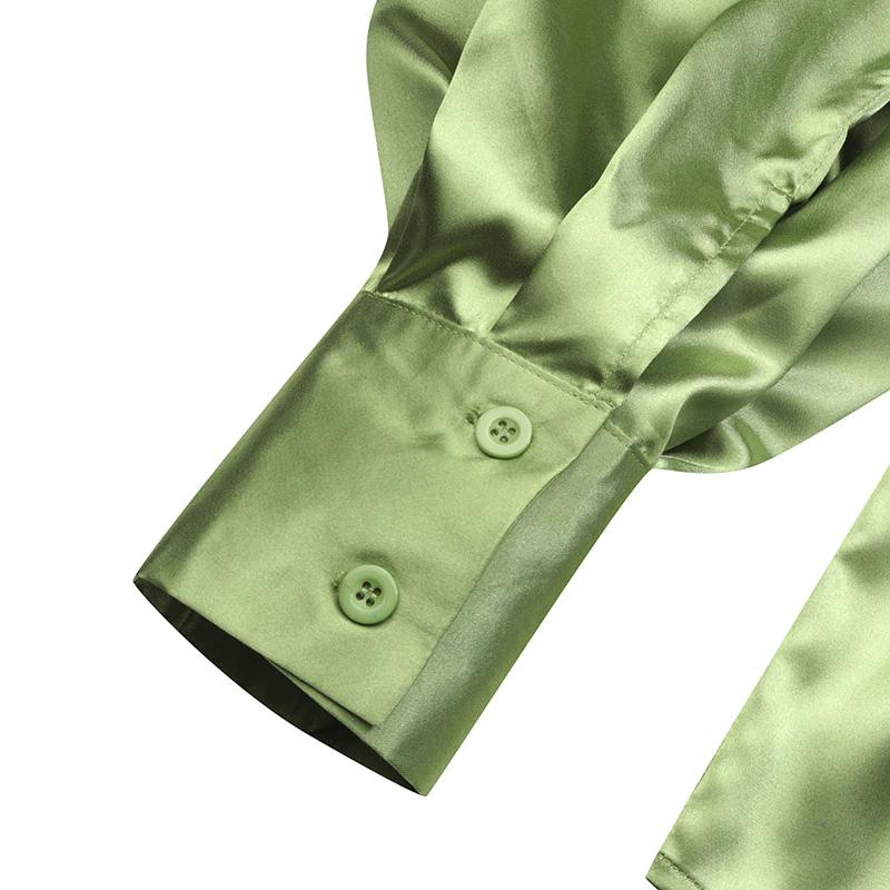 Blusa Um Ombro Só Manga Bufante Verde