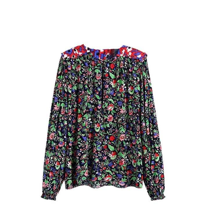 Camisa Estampada Elástico Punhos