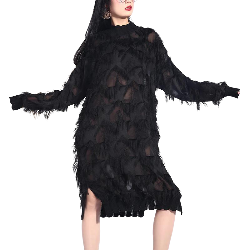 Vestido Midi Oversized Preto