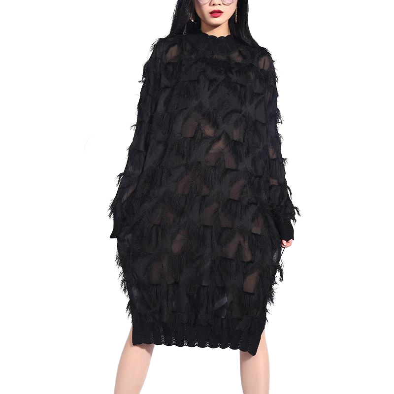 Vestido Midi Oversized Preto