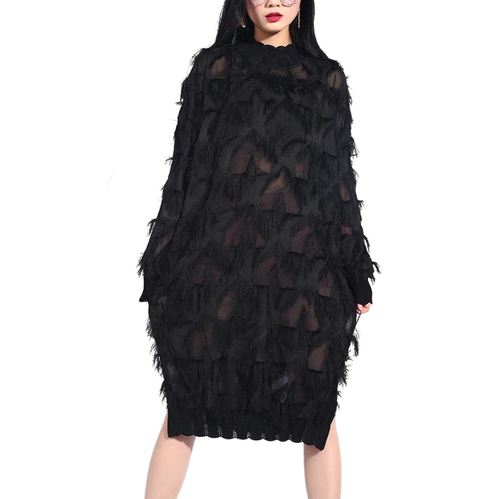 Vestido Midi Oversized Preto