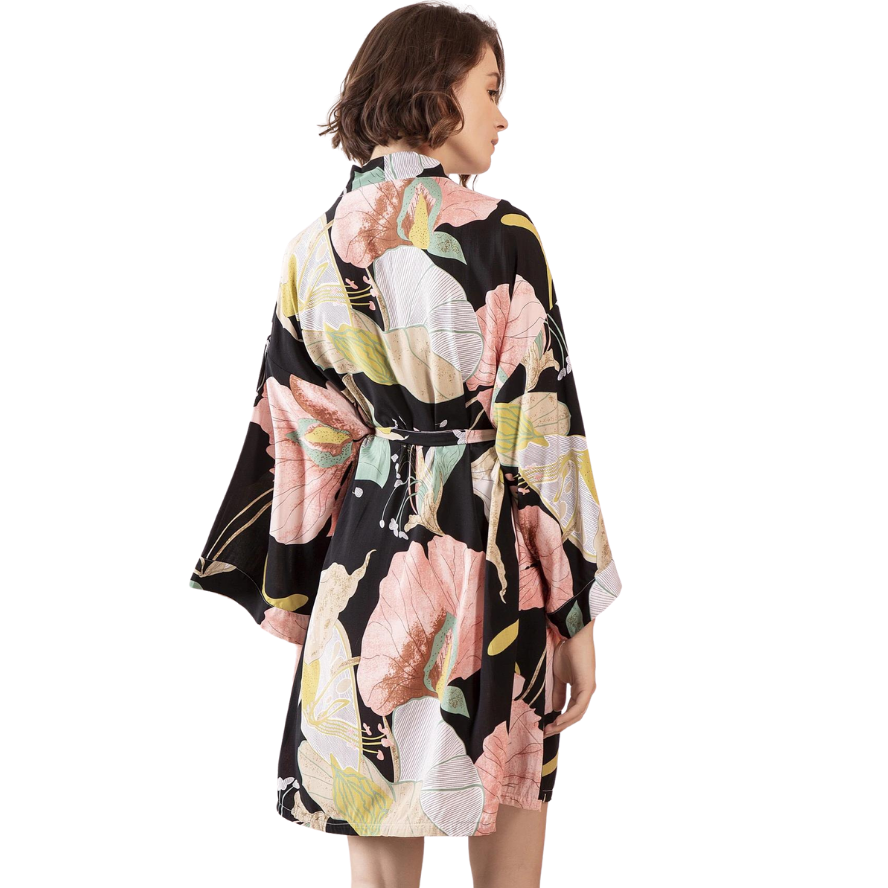 Robe Estampado Floral Preto