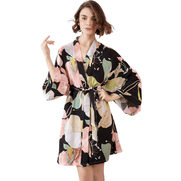 Robe Estampado Floral Preto