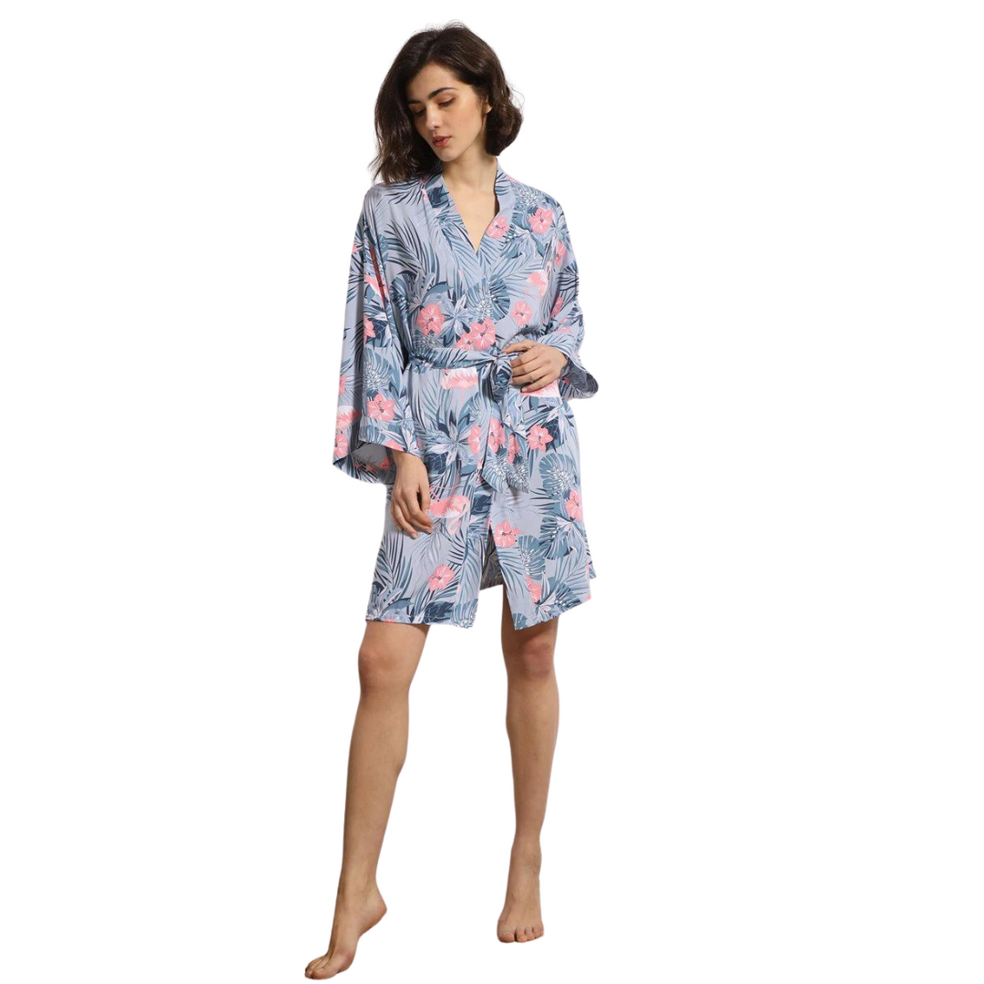 Robe Estampado Flamingo Azul