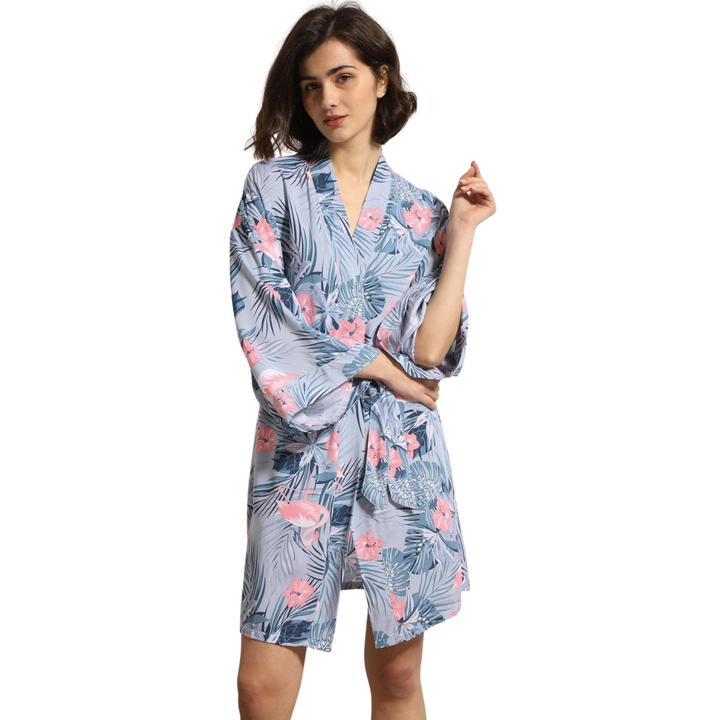 Robe Estampado Flamingo Azul