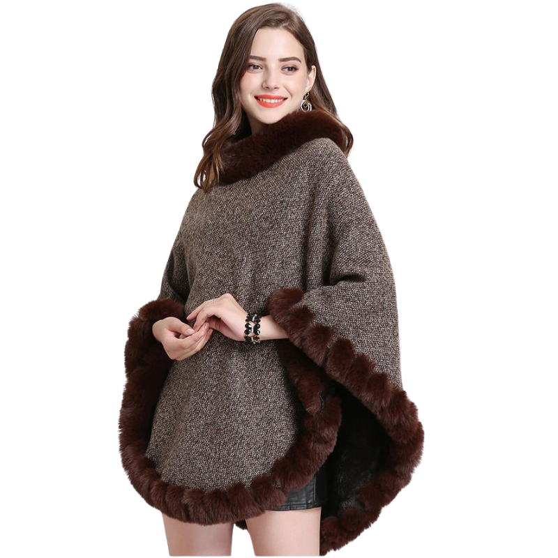 Poncho Fechado Forrado Com Pelos