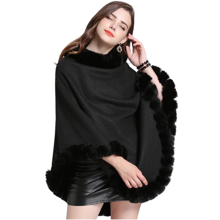 Poncho Fechado Forrado Com Pelos