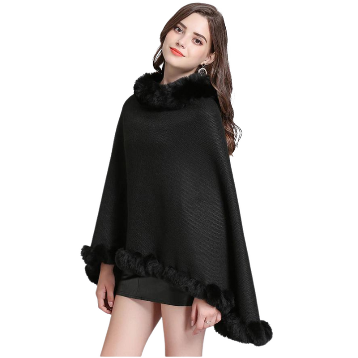 Poncho Fechado Forrado Com Pelos