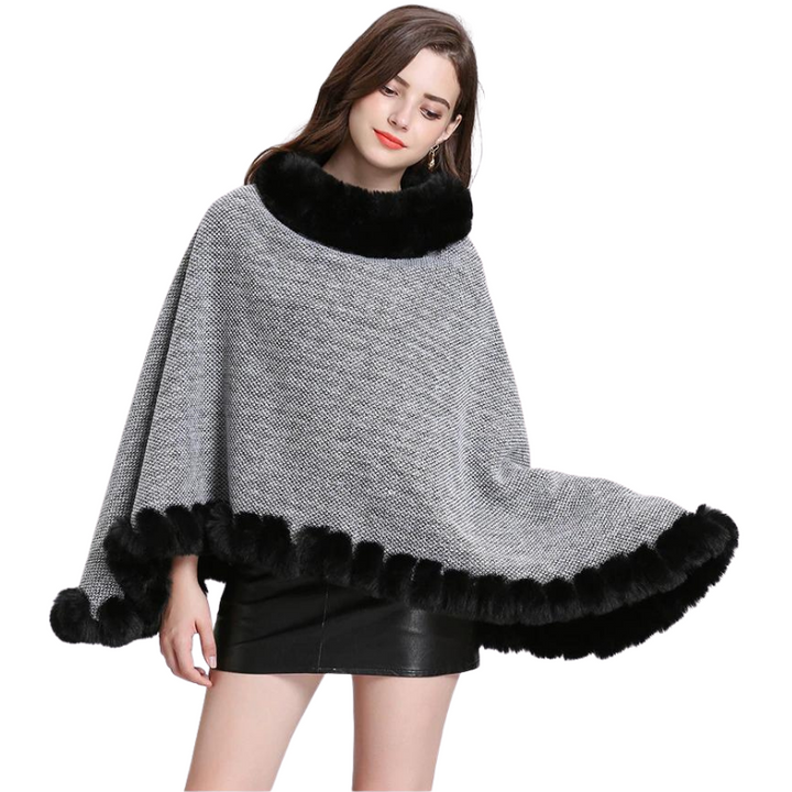 Poncho Fechado Forrado Com Pelos