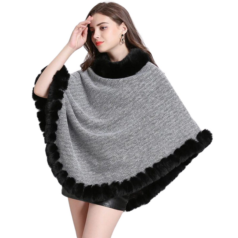 Poncho Fechado Forrado Com Pelos