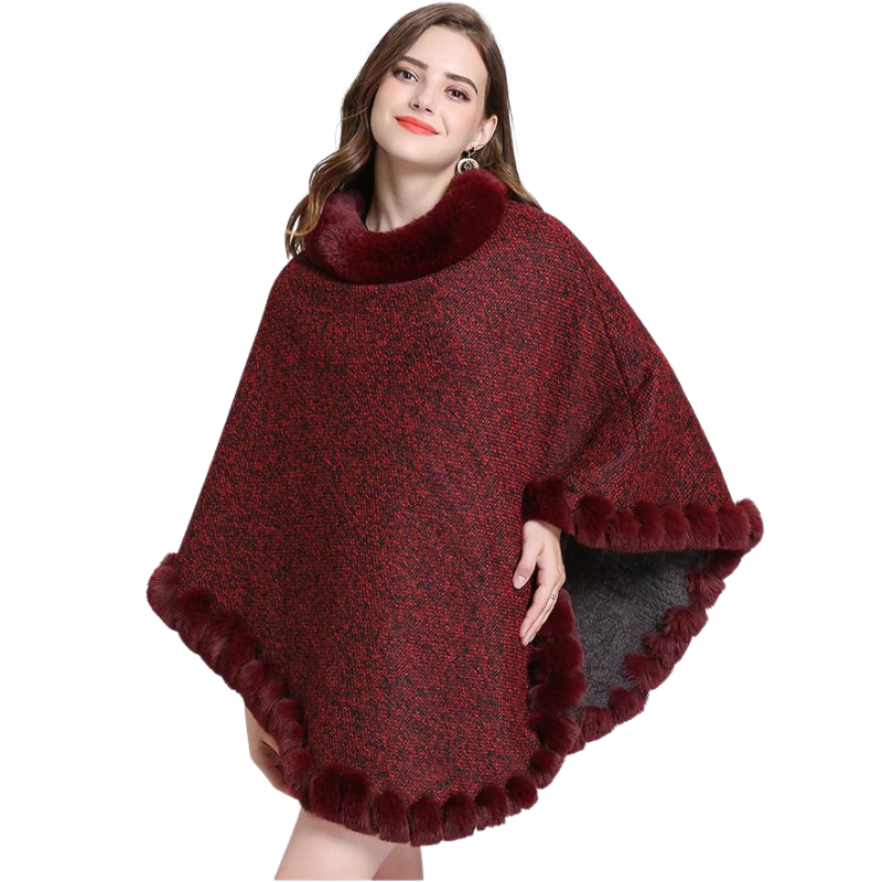 Poncho Fechado Forrado Com Pelos