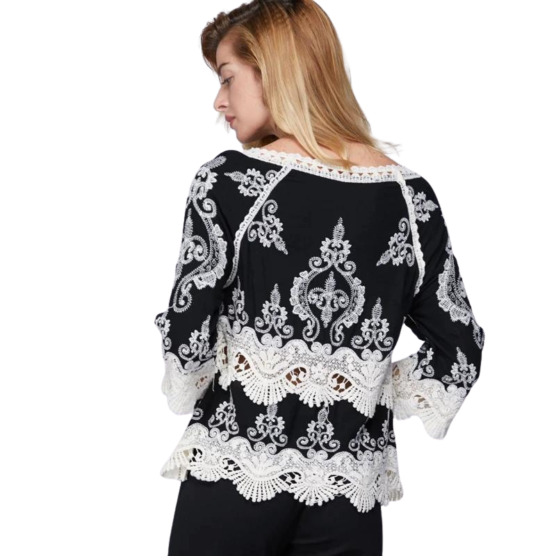 Blusa Feminina Detalhe Crochet