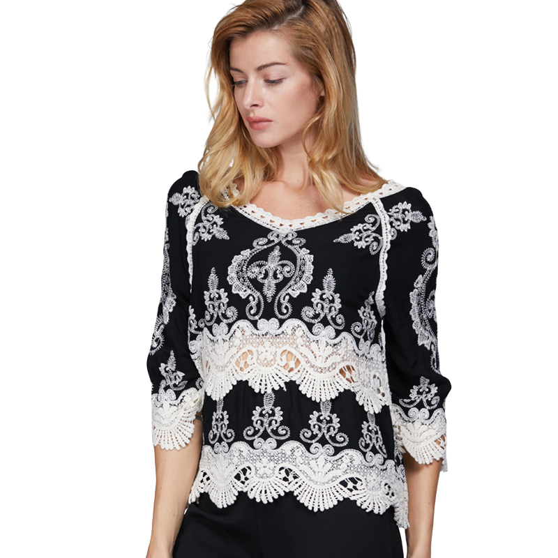 Blusa Feminina Detalhe Crochet