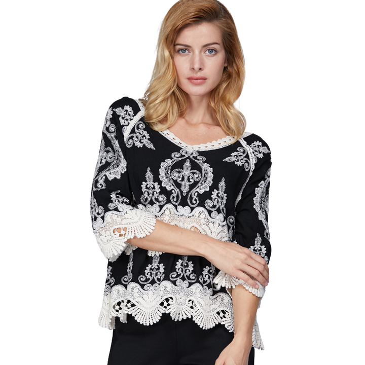 Blusa Feminina Detalhe Crochet