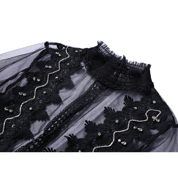 Vestido Manga Longa Tule Preto