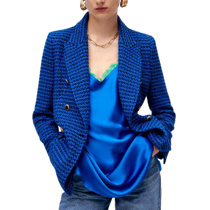 Blazer Alfaiataria Com Botões Azul