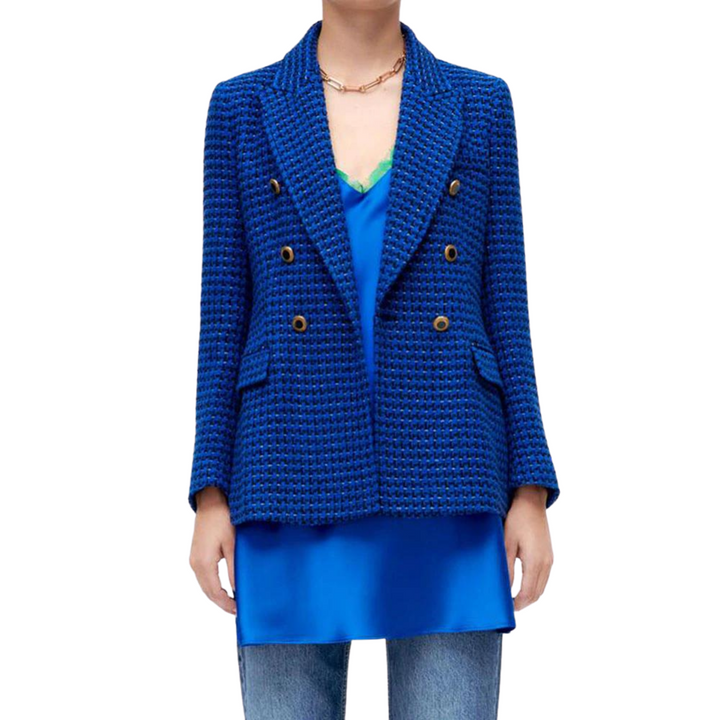 Blazer Alfaiataria Com Botões Azul