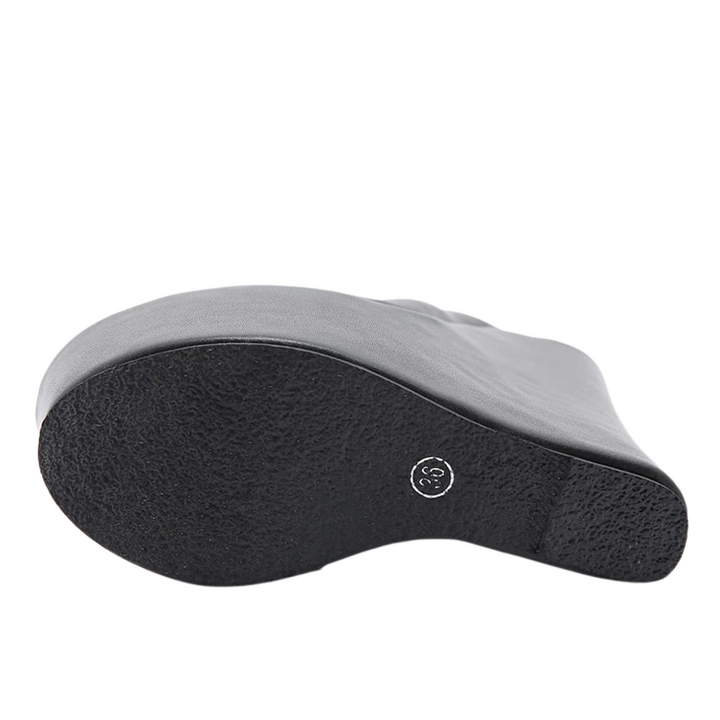 Sandália Mule Plataforma Couro Preto