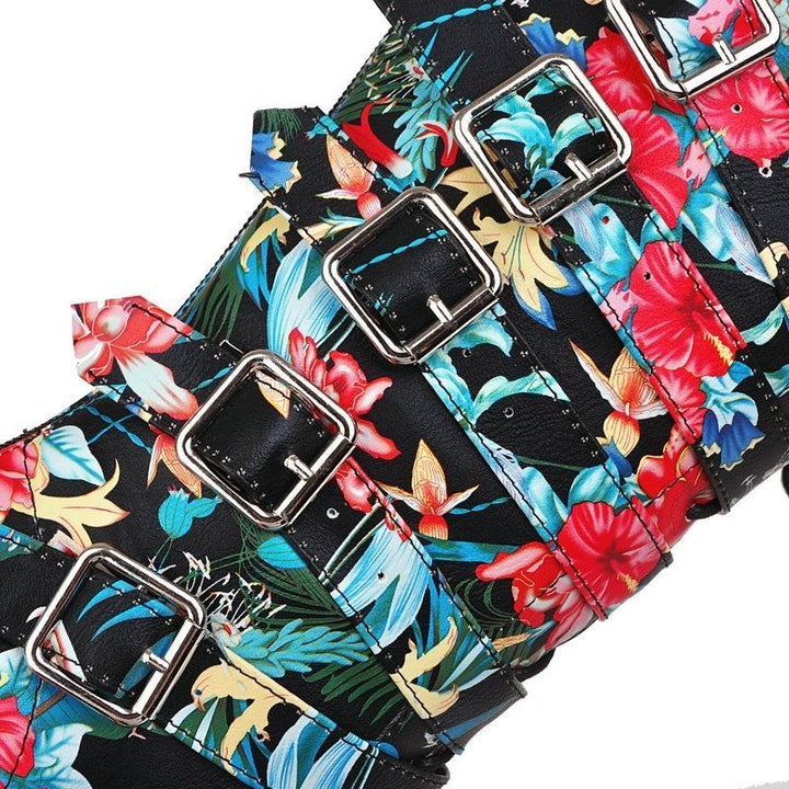 Bota Estilo Gótico Plataforma Com Fivelas