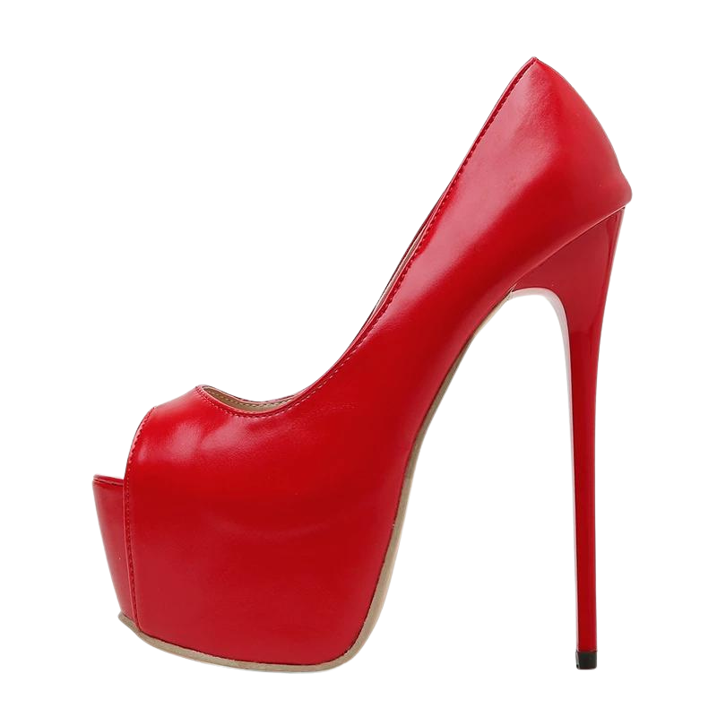 Peep toe meia pata clearance vermelho