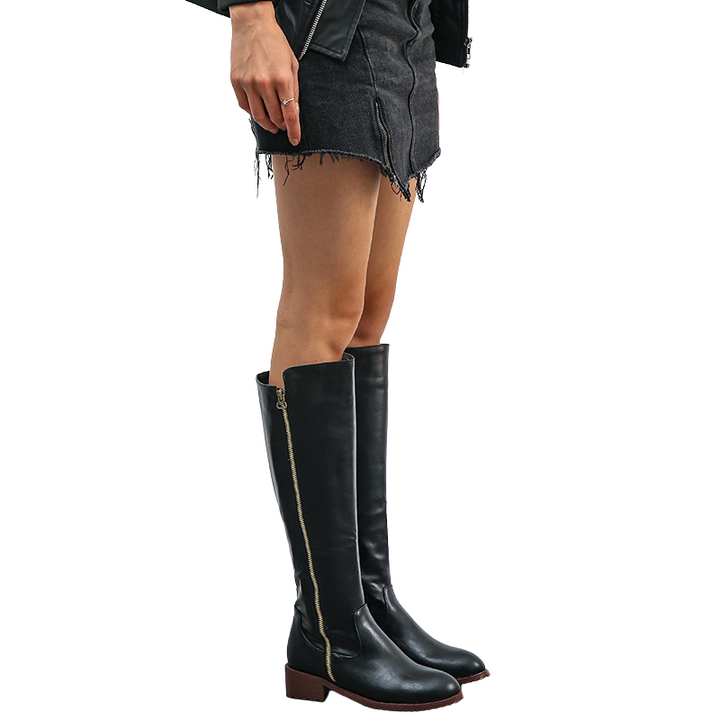 Bota Montaria Com Zíper Aparente Preta - Poderosa