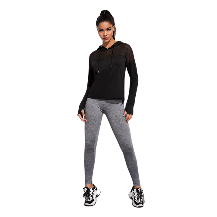 Blusa Detalhe Transparente com Capuz