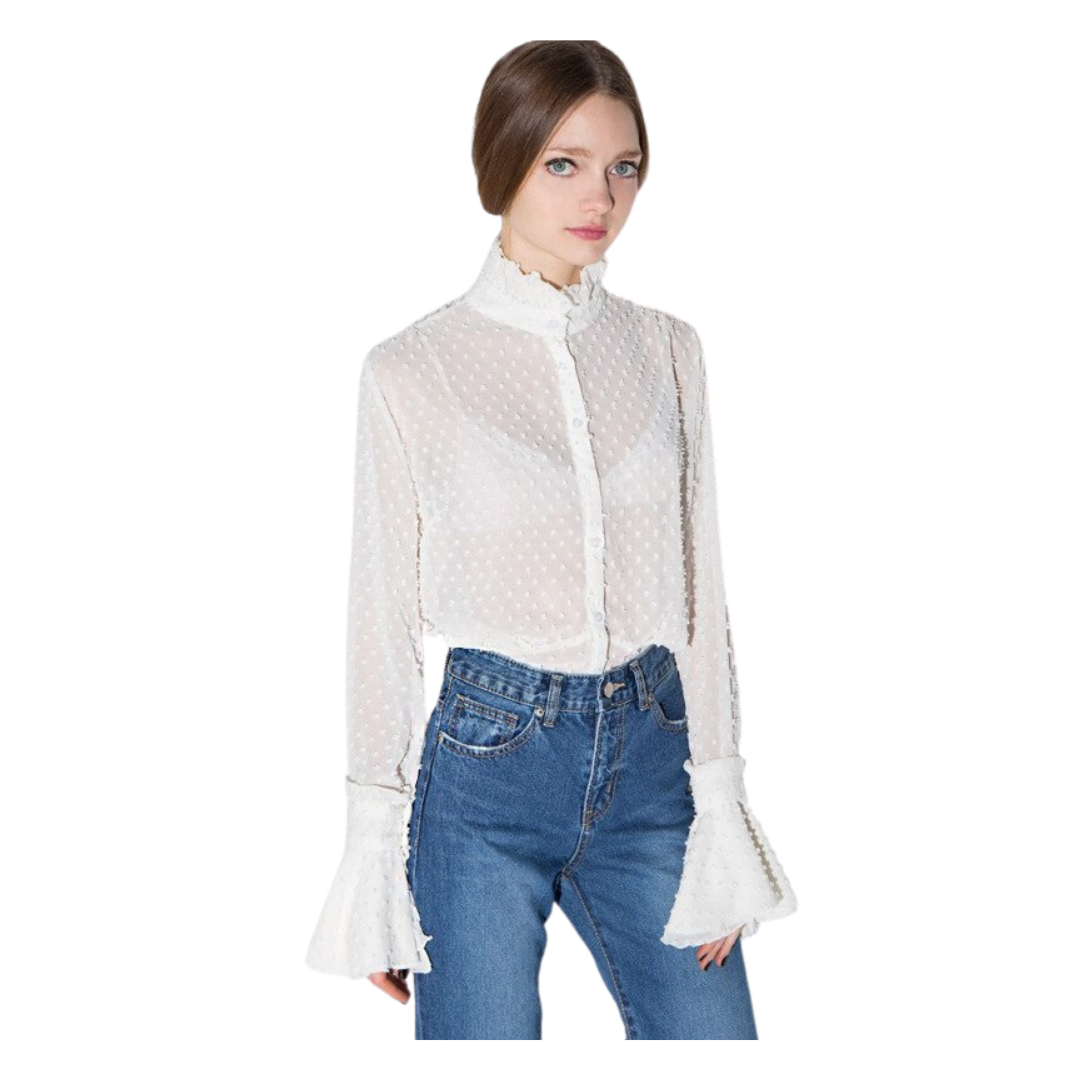 Camisa Manga Flare Off White