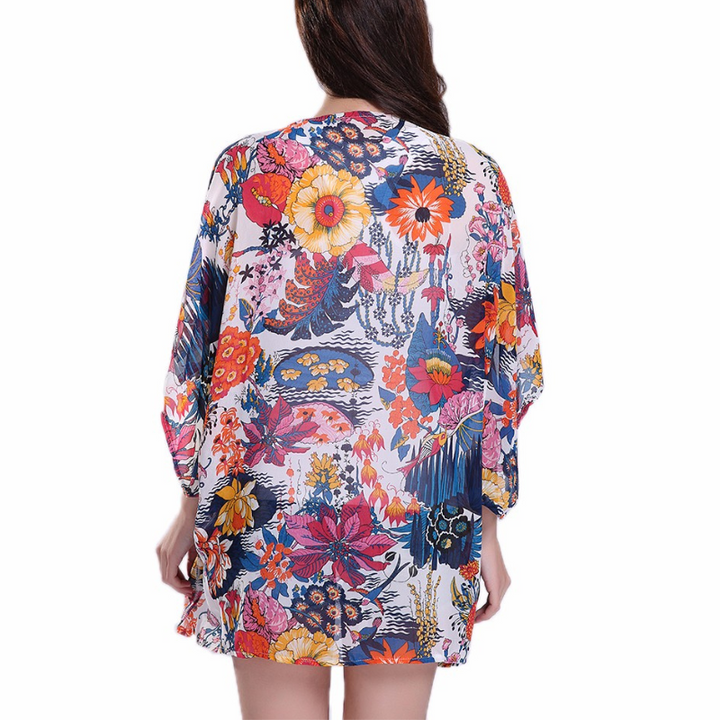 Kimono Feminino Estampado Floral Tropical