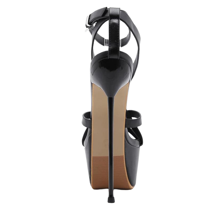 Sandália Salto Fino Meia Pata Preto