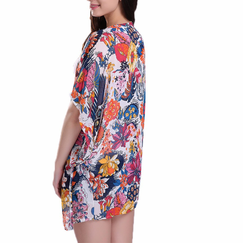 Kimono Feminino Estampado Floral Tropical