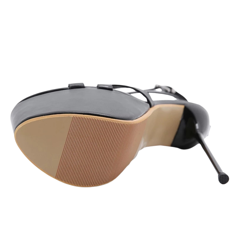 Sandália Salto Fino Meia Pata Preto