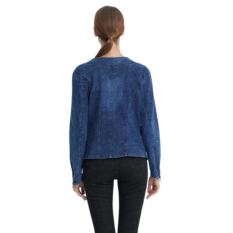 Jaqueta Jeans Feminina Pedraria Elegance